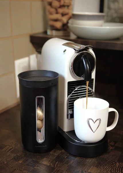 Capsule Coffee Machine Coffee Cup — Stock Photo, Image