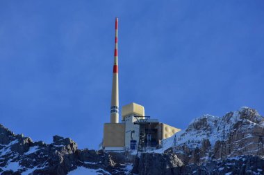 switzerland january 2023,station on mount zentis in the swiss alps
