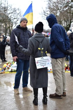 berlin germany 25 february, dismantling against the supply of weapons to ukraine