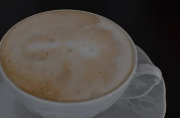 Cappuccino Porcelain Mug Saucer — Stock Photo, Image
