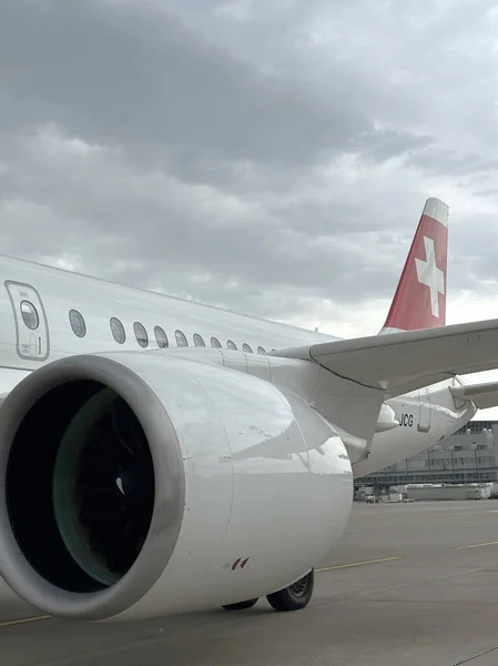 Zürich Schweiz Juni 2023 Turbinenflugzeughersteller Swiss Closeup — Stockfoto