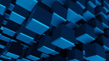 3d mavi küp soyut arkaplan duvar kağıdı 3d oluşturma