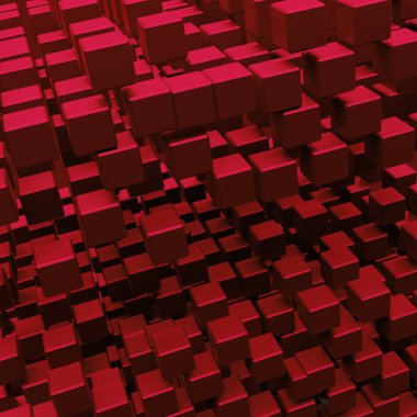 kırmızı 3d küp soyut tasarım duvar kağıdı