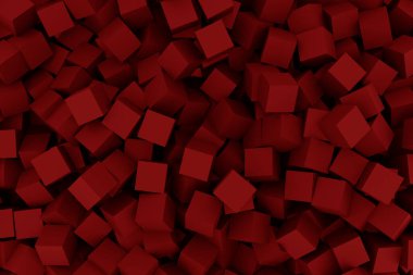kırmızı 3d küp soyut arkaplan duvar kağıdı