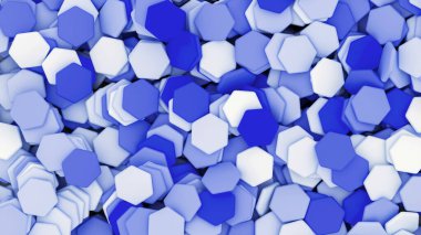 3d altıgen çıkarılmış bal peteği arkaplan mavisi