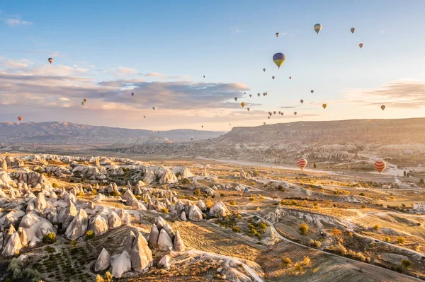 Ballons Über Kappadokien Türkei Sonnenaufgang — Stockfoto