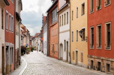 Empty old street with no people in Pirna, close to Dresden, Germany