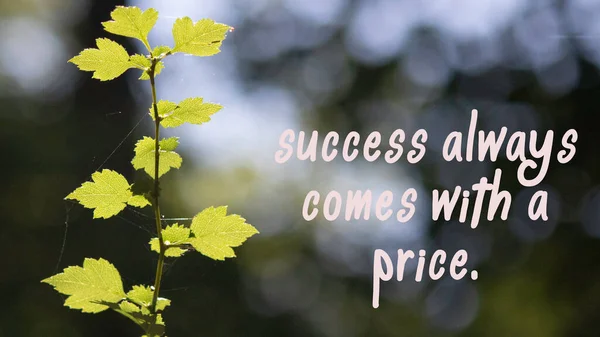 Succes Heeft Altijd Een Prijs Succes Slogans — Stockfoto