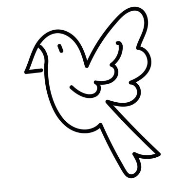 İzole kuş simgesi düz tasarım Vektör illüstrasyonu