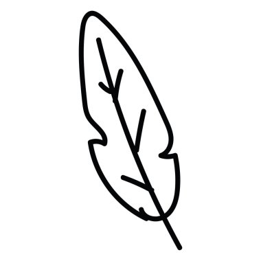 İzole edilmiş tüy simgesi düz tasarım Vektör illüstrasyonu