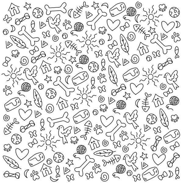 Nahtlose Muster Hintergrund Mit Tierspielzeug Symbole Vector Illustration — Stockvektor