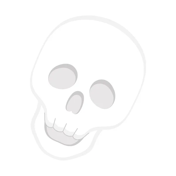 Isolated White Skull Sketch Icon Vector Illustration — Stock Vector