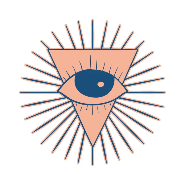Isoliertes Dreieck Mit Augenesoterik Skizze Ikone Vektor Illustration — Stockvektor
