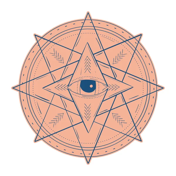 Icono Dibujo Estrella Esotérica Aislada Ilustración Vectorial — Archivo Imágenes Vectoriales