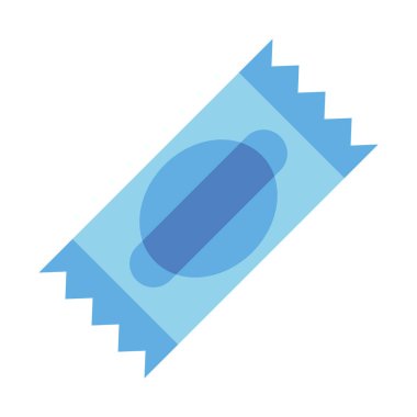 İzole edilmiş mavi şeker katıksız düz ikon Vektör illüstrasyonu