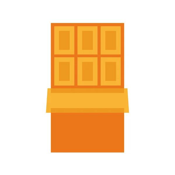 Izolált Narancssárga Csokoládé Csoki Szelet Puszta Lapos Ikon Vektor Illusztráció — Stock Vector