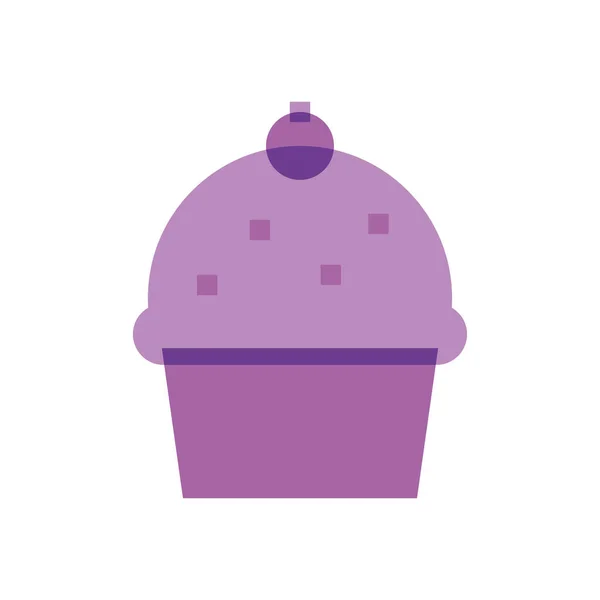 孤立的紫色松饼糖果绝对扁平图标矢量插图 — 图库矢量图片