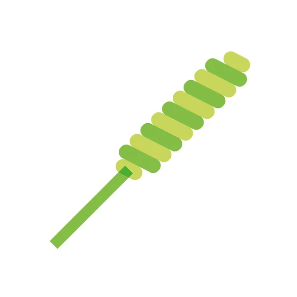 Isolated Green Lollipop Candy Sheer Flat Icon Vector Illustration — Stock Vector