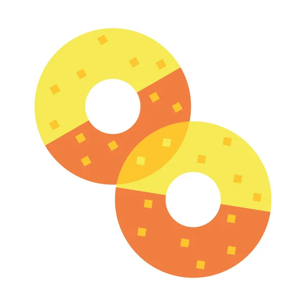 Par Isolado Donuts Goma Doce Ícone Liso Pura Ilustração Vetorial — Vetor de Stock