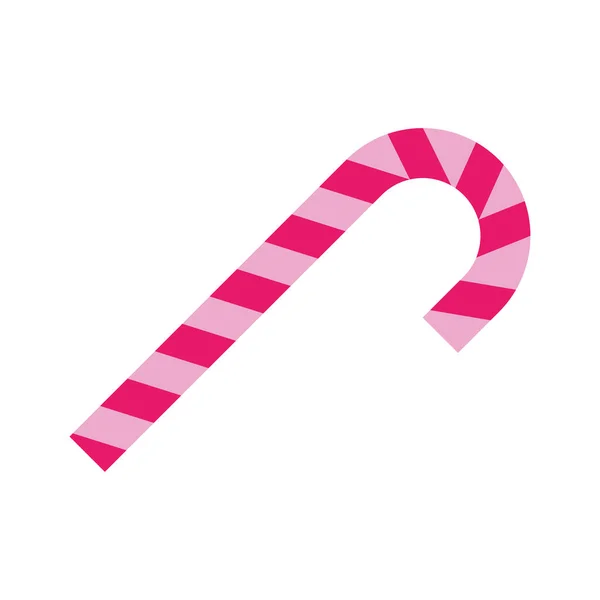 孤立的圣诞糖果手杖绝对扁平图标矢量插图 — 图库矢量图片