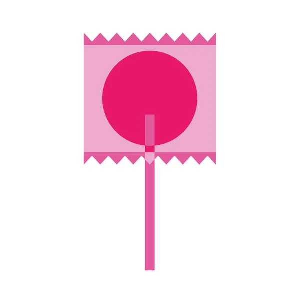 Vereinzelte Rosa Lutscher Süßigkeiten Schiere Flache Symbol Vector Illustration — Stockvektor