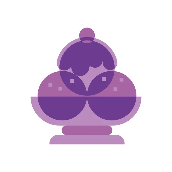 Helado Púrpura Aislado Caramelo Puro Icono Plano Vector Ilustración — Archivo Imágenes Vectoriales