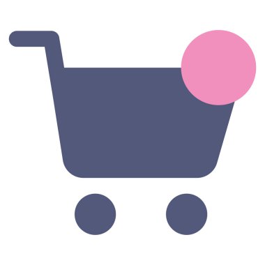 İzole edilmiş alışveriş arabası simgesi Düz Tasarım Vektör illüstrasyonu