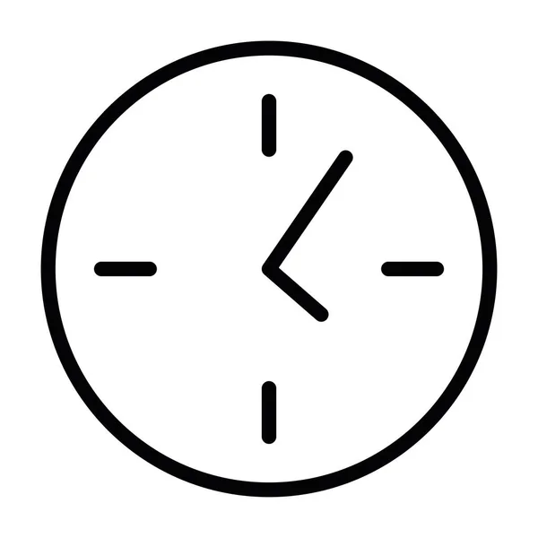 Ícone Relógio Isolado Design Plano Ilustração Vetorial — Vetor de Stock