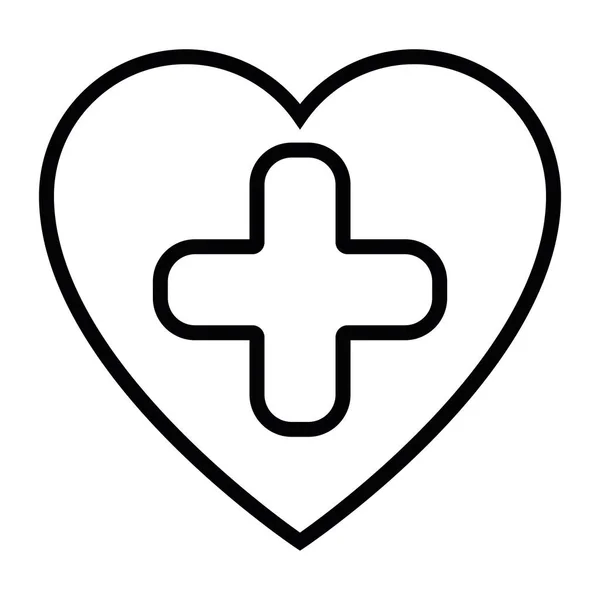 Izolovaný Tvar Srdce Ikonou Křížového Symbolu Vektorová Ilustrace — Stockový vektor