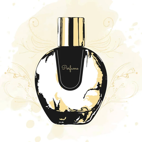 Geïsoleerde Retro Parfum Fles Schets Icoon Vector Illustratie — Stockvector