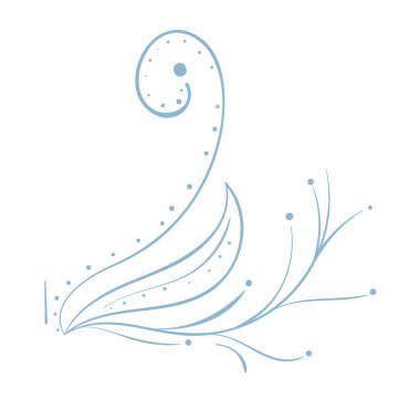 İzole edilmiş mavi vintage çiçek çerçeve süsü Vektör illüstrasyonuName