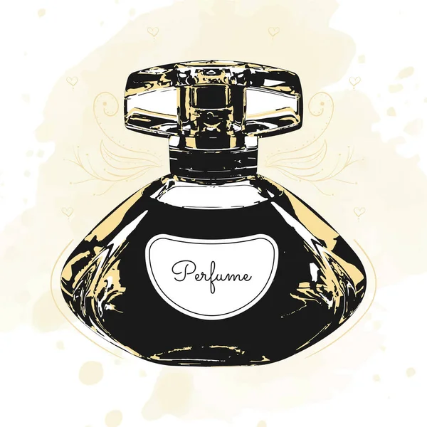 Isolated Retro Perfume Bottle Sketch Icon Vector Illustration — Stock Vector