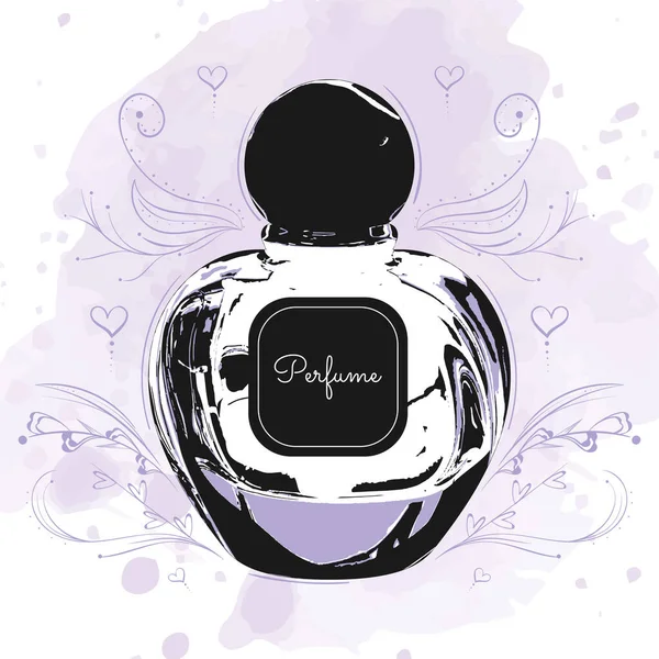 Isolado Frasco Perfume Retro Ícone Esboço Ilustração Vetorial — Vetor de Stock