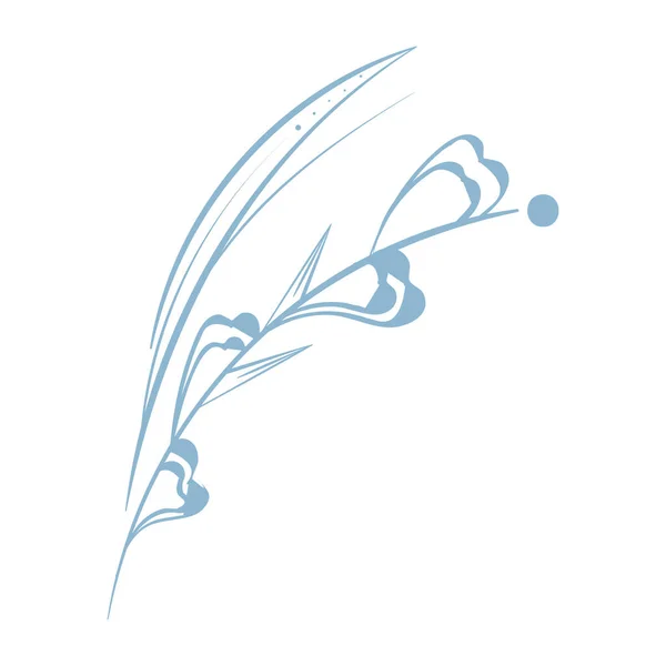 Isolado Azul Vintage Floral Moldura Ornamento Vector Ilustração — Vetor de Stock