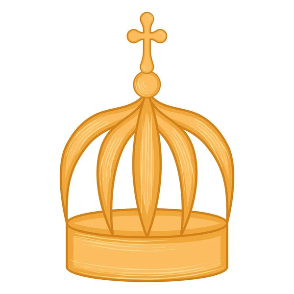 Изолированная Векторная Иллюстрация Золотой Короны — стоковый вектор