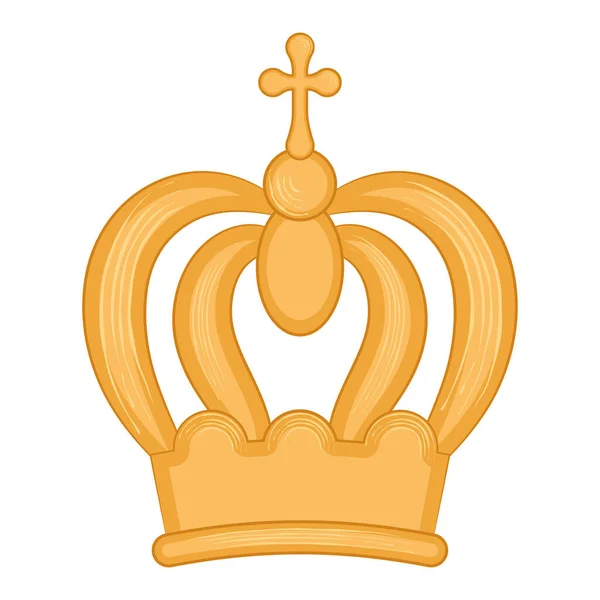 Icono Corona Reina Oro Aislado Ilustración Vectorial — Vector de stock