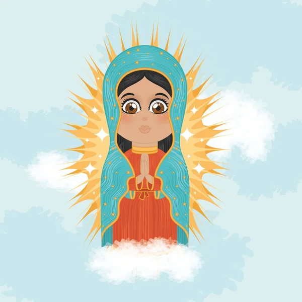 stock vector Isolated cute virgin mary character Vector illustration