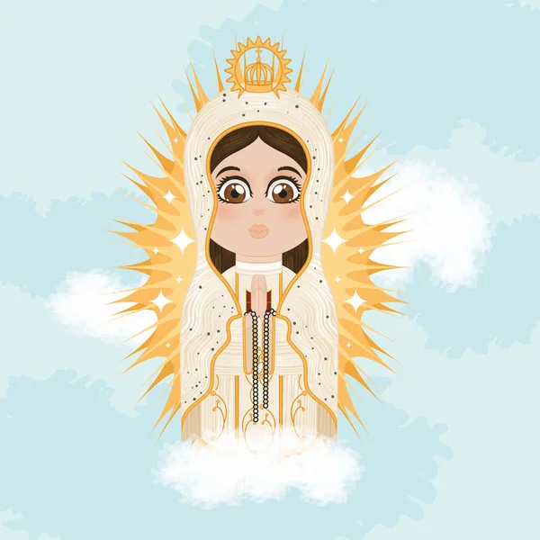 Aislado Lindo Virgen Mary Carácter Vector Ilustración — Vector de stock