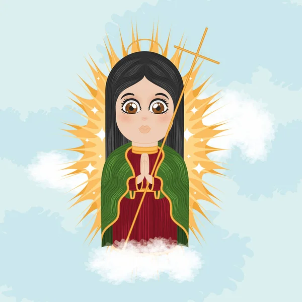 Isolated Cute Virgin Mary Character Vector Illustration — Stock Vector