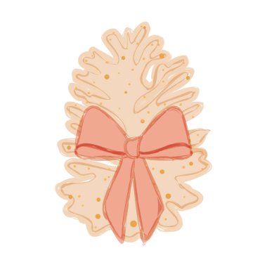 Ayrıntılı renkli kutsal yaprak ve bir kurdele vektörü çizimi.