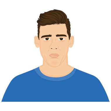 İzole edilmiş üzgün çocuk gerçekçi karakter Vektör çizimi