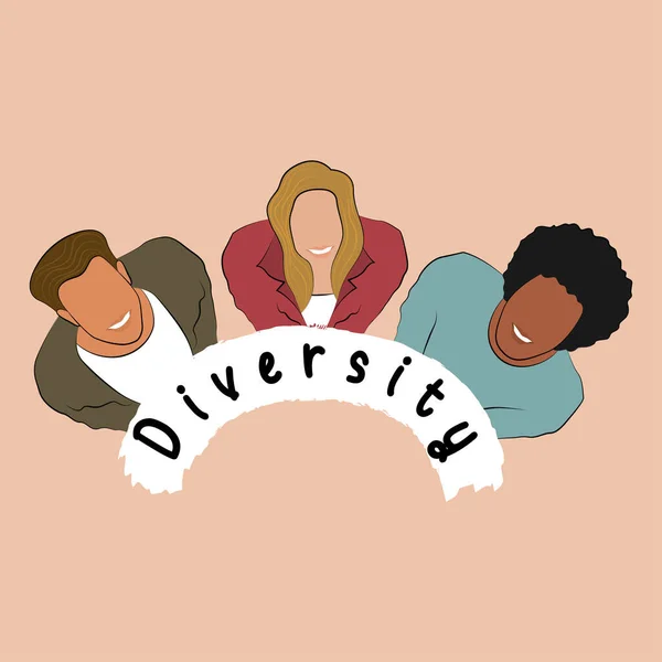Grupo Pessoas Sorrindo Conceito Diversidade Ilustração Vetorial —  Vetores de Stock