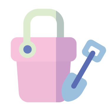 İzole edilmiş şirin kum kovası oyuncak ikonu Vektör illüstrasyonu