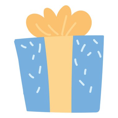 Ayrıştırılmış renkli hediye kutusu ve bir kurdele vektörü çizimi