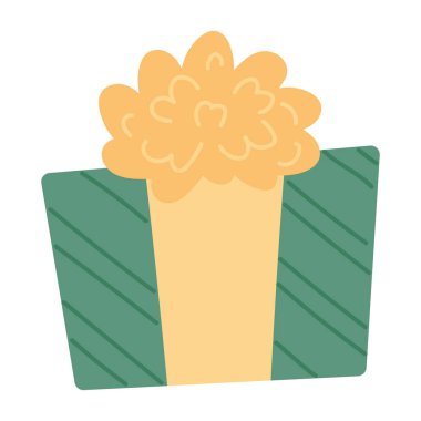 Ayrıştırılmış renkli hediye kutusu ve bir kurdele vektörü çizimi