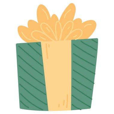 Ayrıştırılmış renkli hediye kutusu ve bir kurdele vektörü çizimi