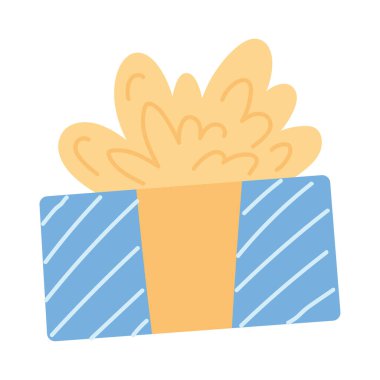 Ayrıştırılmış renkli hediye kutusu ve bir kurdele vektörü çizimi