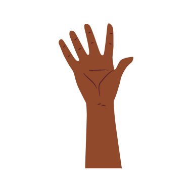 Isolated afro american raising hand protest gesture Vector illustration
