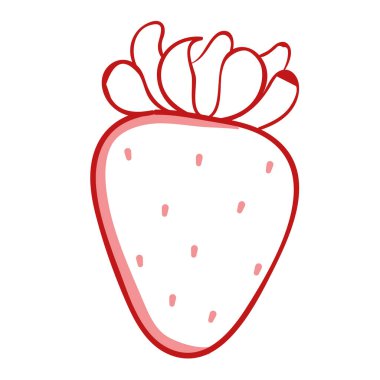 Isolated red strawberry outline image Vector illustration