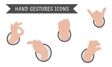 Set of different hand gesture icons Vector illustration